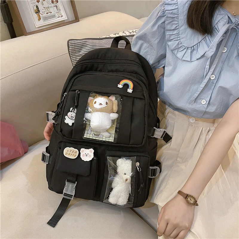 Sac à dos scolaire mignon style kawaii, grande capacité et imperméable